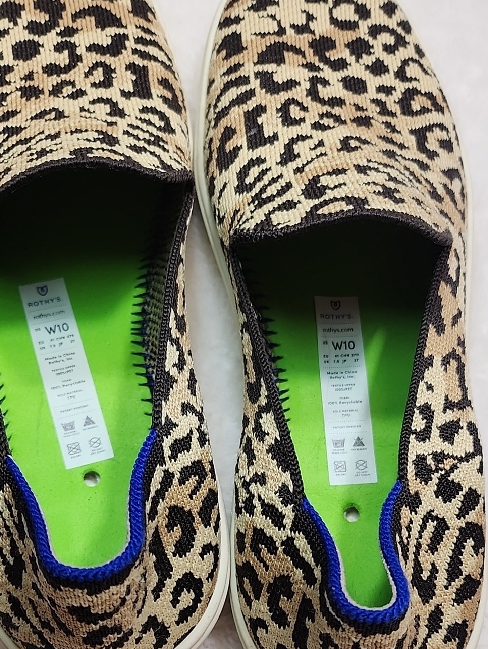 Rothy's The Original Slip On Loafers Washable Animal Print Shoes Sz 10 - Picture 5 of 16